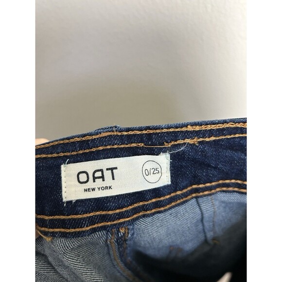 Oat 25 High Rise Wide Leg Jeans Blue Denim New York Ankle 28” - Picture 3 of 4